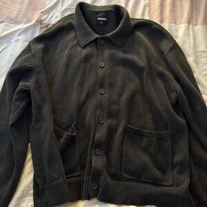 RSQ Men's Black Cardigan Sweater